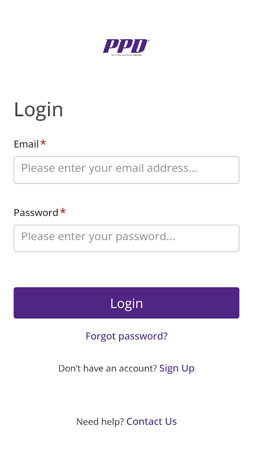 Android application PPD Trial Portal screenshot