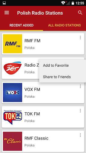 Android application Polish Radio Stations screenshort