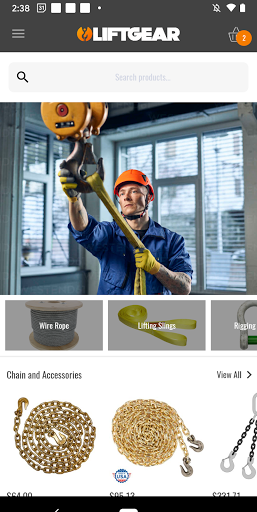 Android application Liftgear.com screenshort