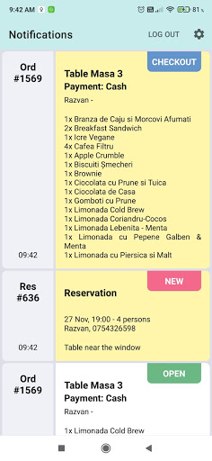 Zoniz Waiter Screen 2