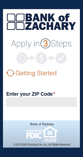 Bank of Zachary Mobile Plus Screen 2