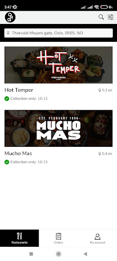 Android application Oslo Restaurant Group screenshort