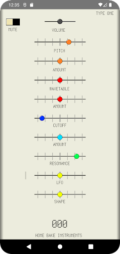 Android application SYNTHESIZER TYPE ONE screenshort