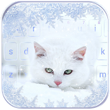 White Snow Cat Keyboard Theme icon