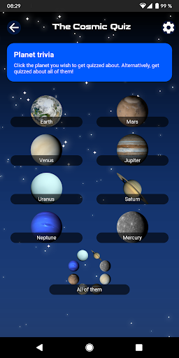 The Cosmic Quiz Pro Screen 2