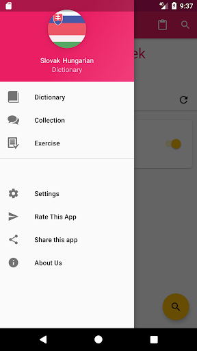 Android application Slovak Hungarian Dictionary screenshort
