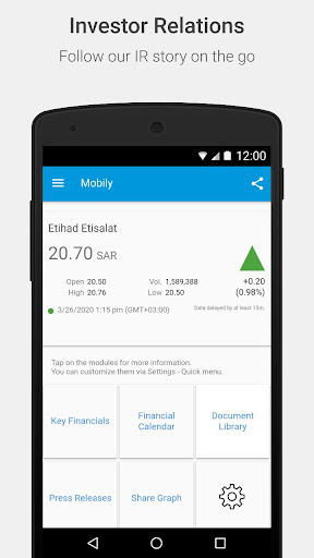 Android application Mobily Investor Relations screenshort