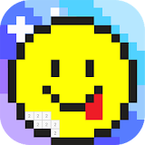 Pixel coloring color by number icon