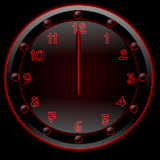 Sleek Ebony Red Clock Widget icon