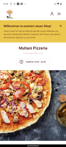 Android application Multani Pizzeria screenshort