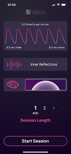 Android application Allos: Breath Pacer screenshort