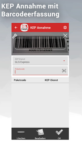 COSYS Pakettransport Screen 3