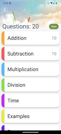 Math tests Screen 2