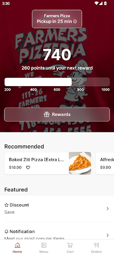 Android application Farmers Pizza screenshort