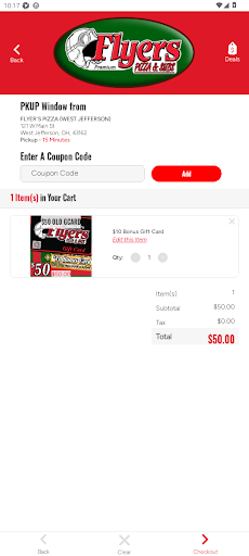 Screenshot of Flyers Pizza