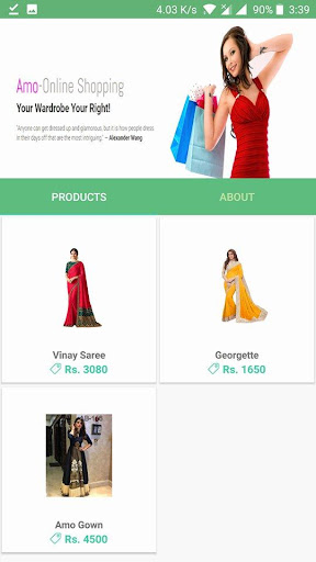 Amo Online Shopping Screen 3