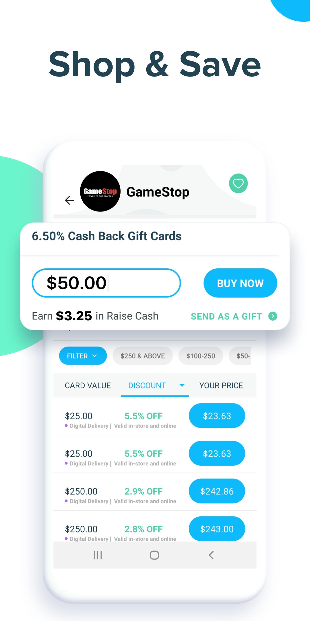 Android application Raise - Discounted Gift Cards screenshort