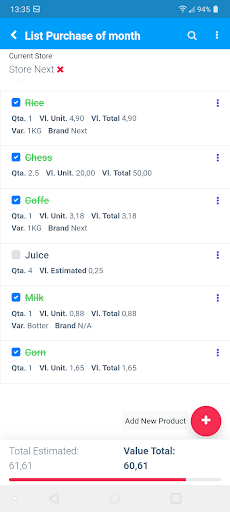 Shopping list Screenshot