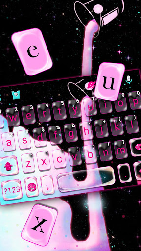 Galaxy Pink Paint Keyboard The Screen 2