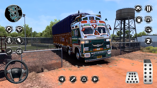 オフロードを運転するインドのトラック