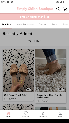 Android application Simply Shiloh Boutique screenshort
