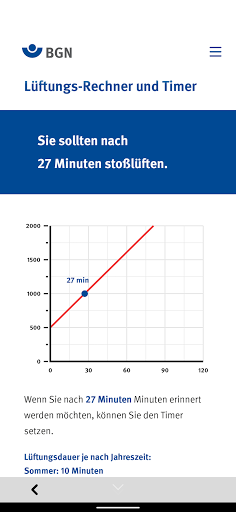 BGN-Lüftungs-App Screen 3