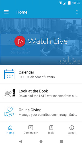 Android application Long Island Church of Christ screenshort
