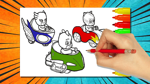 Pj Super heroes coloring mask game androidhappy screenshots 1