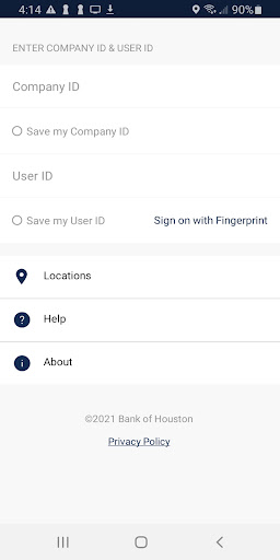 Android application BOH Treasury Management screenshort