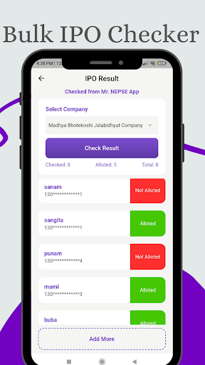 Android application Mr NEPSE - Bulk IPO Checker screenshort