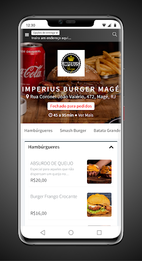 Android application Imperius Burger Magé screenshort