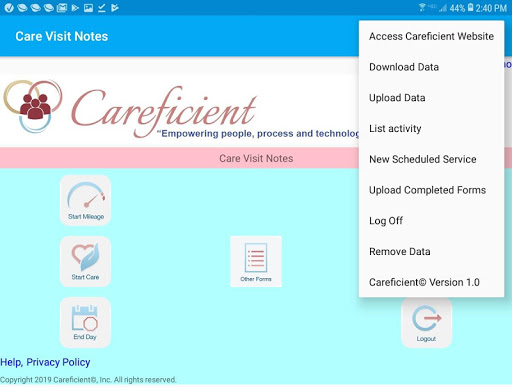 Careficient Visit & SVC Notes Screen 3