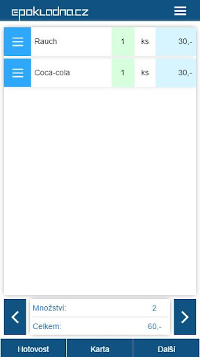 Android application ePokladna.cz screenshort