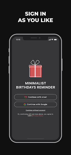 Android application Minimalist Birthday Reminder screenshort