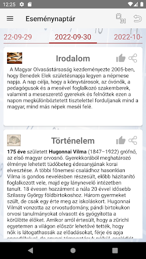 Android application Eseménynaptár screenshort