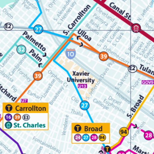 New Orleans RTA Map 2024 logo