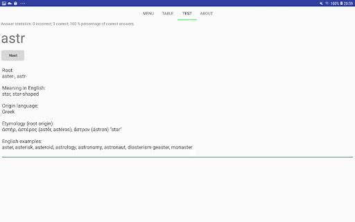 Greek and Latin roots finder Screenshot