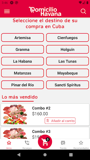 Android application Domicilio Havana screenshort