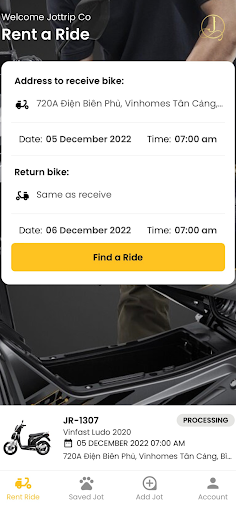 Android application Jottrip screenshort