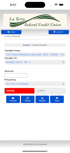 La Terre FCU Screen 3