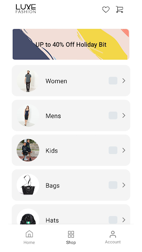 LuxeFashion Screen 2
