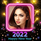 Happy new year photo frame 2022 icon