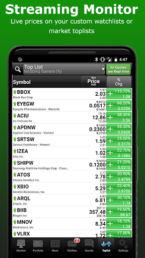 Android application ADVFN Realtime Stocks & Crypto screenshort