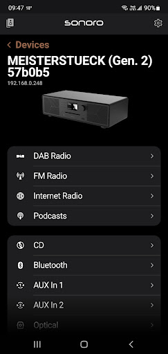 sonoro audio Screen 2