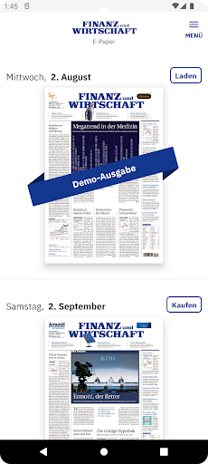 Android application Finanz und Wirtschaft E-Paper screenshort