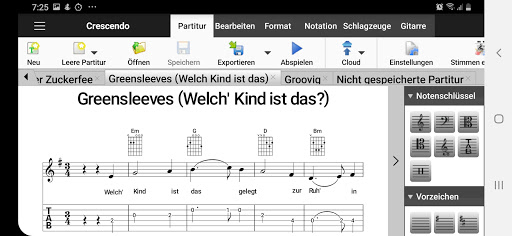 Crescendo Notenschreibprogramm Screen 2