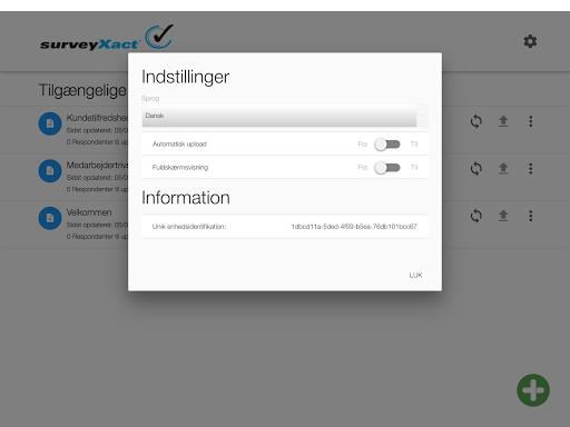 SurveyXact Offline Screen 2