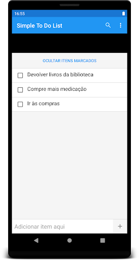Visualização do aplicativo