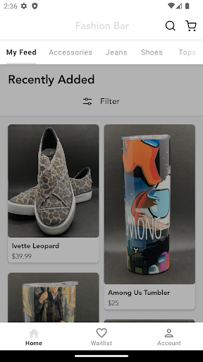 Android application Fashion Bar screenshort