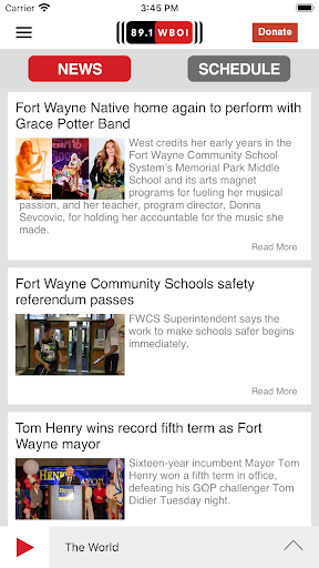 WBOI Public Radio App Screen 2